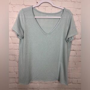 American Eagle Outfitters Womens T Shirt Light Blue V Neck Short Sleeve Size M
